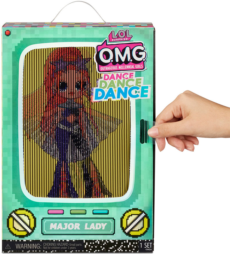 Кукла LOL Surprise OMG Dance Major Lady 117889 упаковка с голографическим рисунком