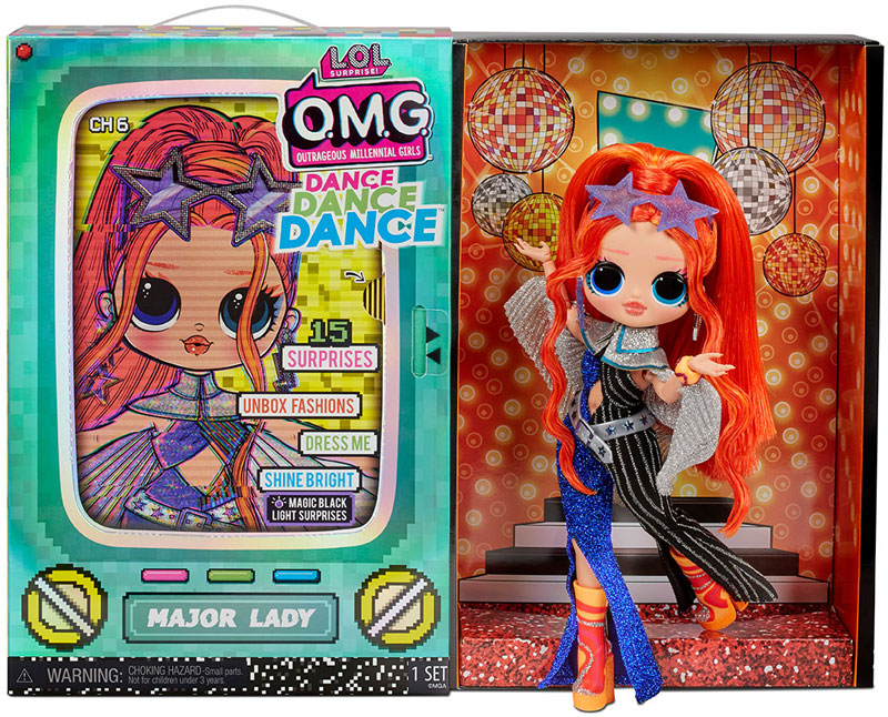 Кукла LOL Surprise OMG Dance Major Lady 117889 упаковка становится танцполом