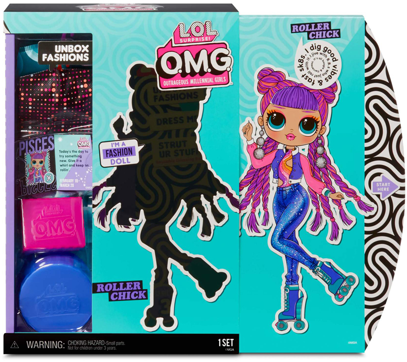 Кукла LOL Surprise OMG Roller Chik Fashion Doll 567196 заводская выдвижная упаковка